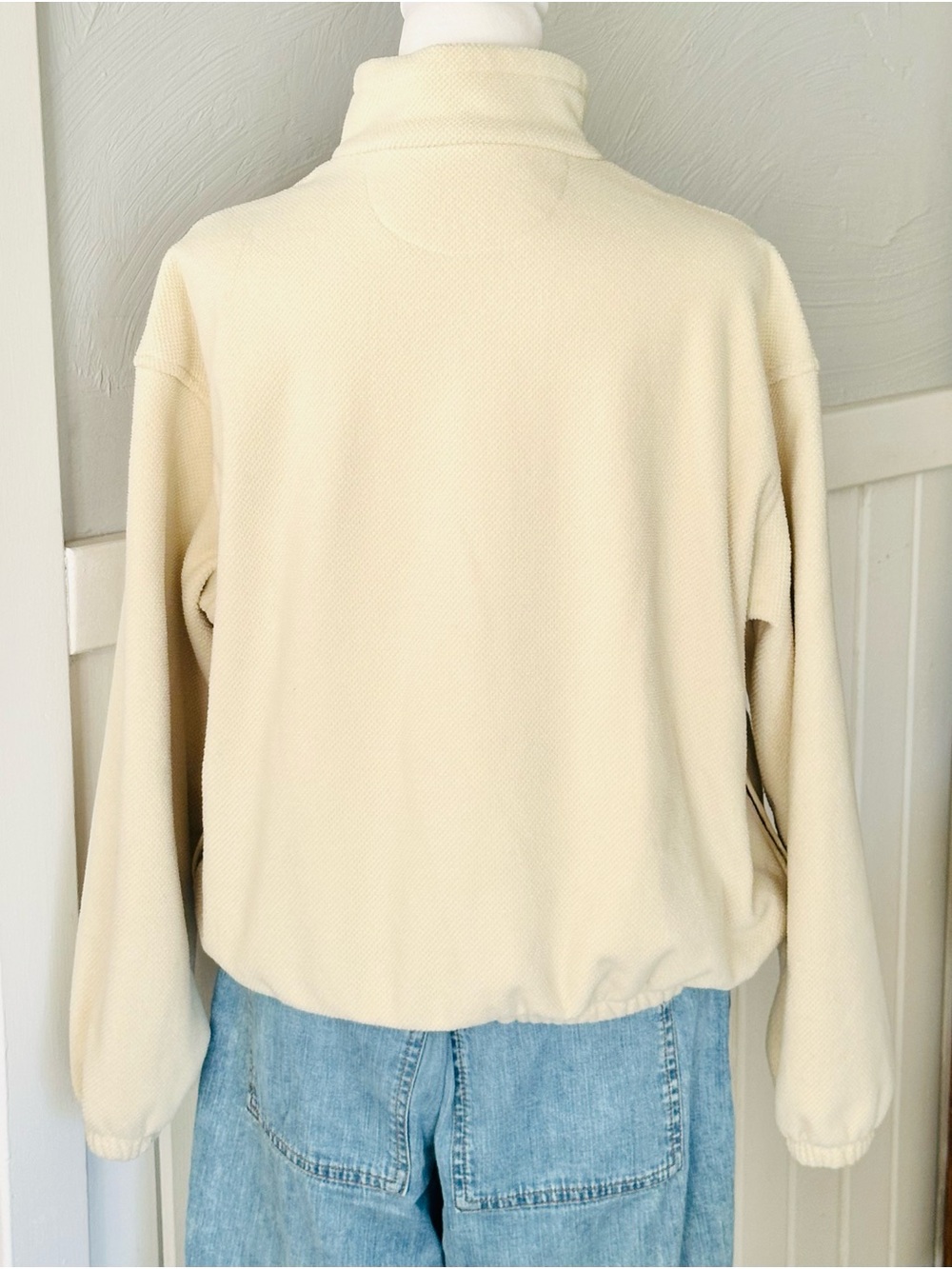 ZYIA Elowen Fleece Quarter Zip Cream Natural Activewear Size Small - Picture 4 of 9